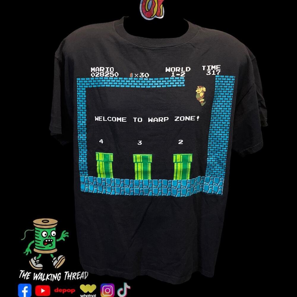 Super Mario Time Warp Nintendo 2003 Size Large Vintage Video Game Shirt